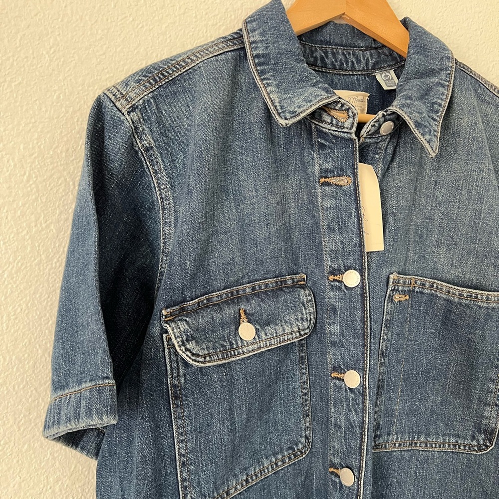 Universal Thread Denim Shirt Dress in Blue - Picture 2 of 9